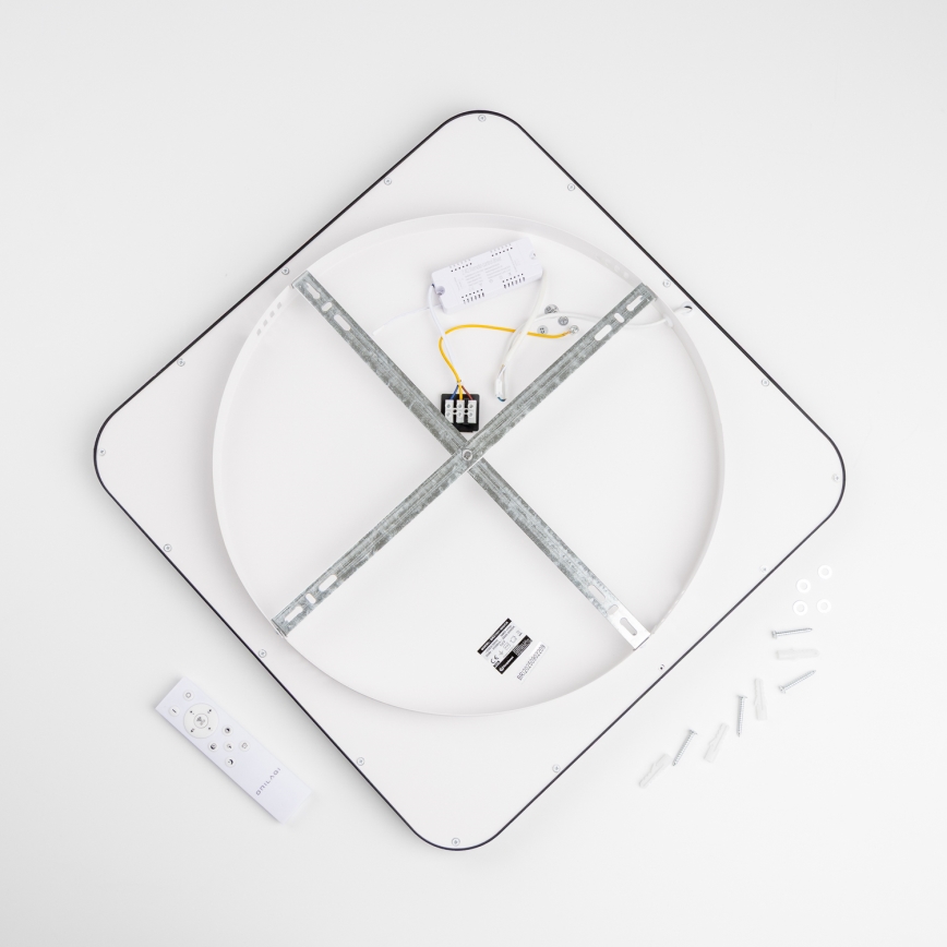 Brilagi - Dimbare LED-plafondlamp FALCON SLIM LED/50W/230V 3000-6500K 50x50 cm zwart + afstandsbediening