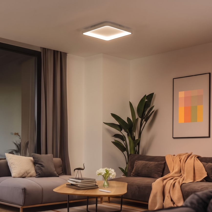 BRILAGI - LED Dimbare plafondlamp FALCON SLIM LED/50W/230V 3000-6500K 50x50 cm wit/beige + afstandsbediening
