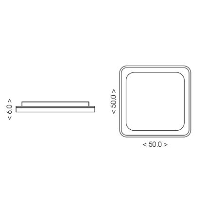 BRILAGI - LED Dimbare plafondlamp FALCON SLIM LED/50W/230V 3000-6500K 50x50 cm wit/beige + afstandsbediening