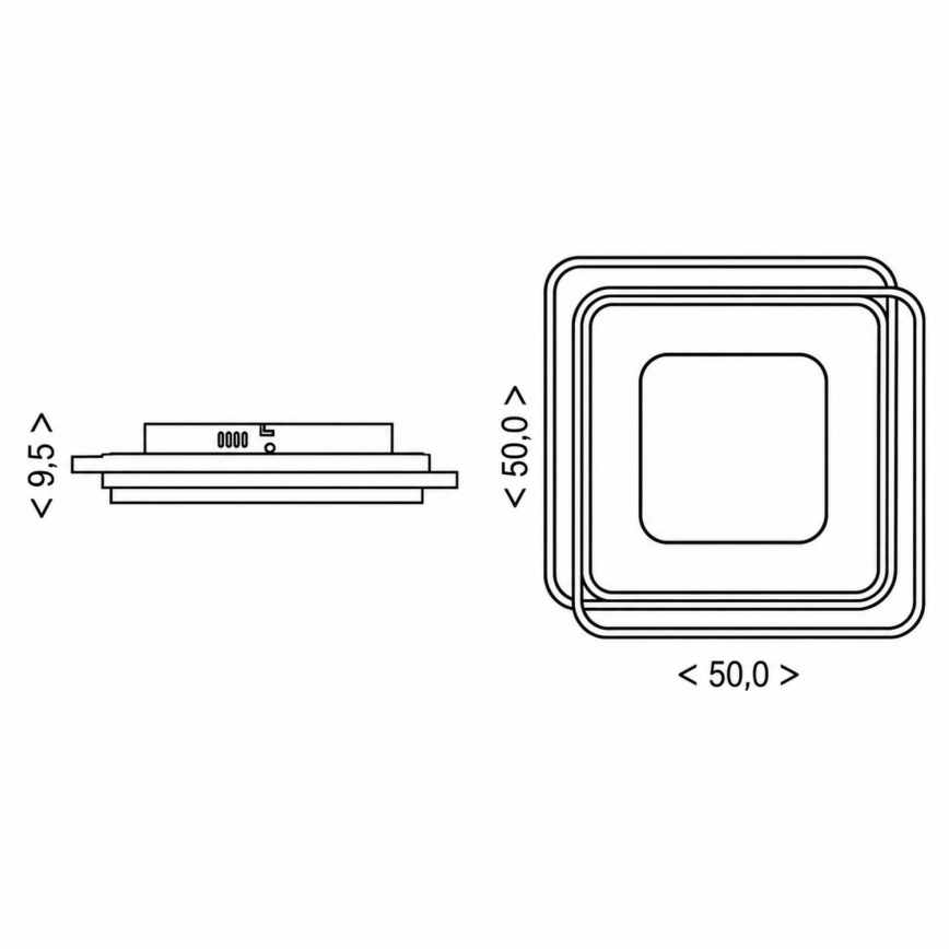 BRILAGI - LED dimbare plafondlamp FLARE LED/102W/230V 3000-6000K 50x50 cm zwart + afstandsbediening
