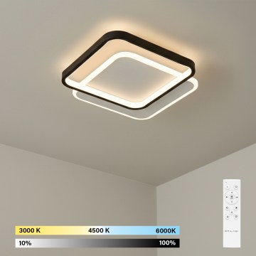 Brilagi - Dimbare LED-plafondlamp FLARE LED/43W/230V 3000-6000K 39,5x45 cm wit/zwart + afstandsbediening