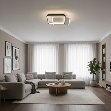 Brilagi - Dimbare LED-plafondlamp FLARE LED/43W/230V 3000-6000K 39,5x45 cm wit/zwart + afstandsbediening