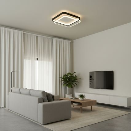 Brilagi - Dimbare LED-plafondlamp FLARE LED/43W/230V 3000-6000K 39,5x45 cm wit/zwart + afstandsbediening