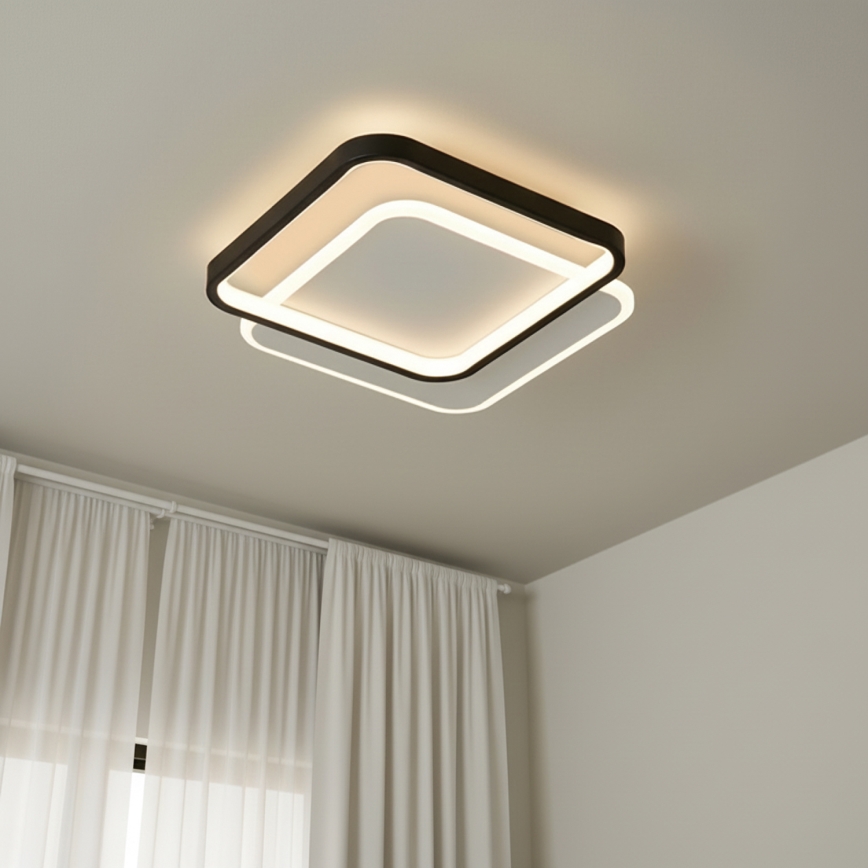 Brilagi - Dimbare LED-plafondlamp FLARE LED/43W/230V 3000-6000K 39,5x45 cm wit/zwart + afstandsbediening
