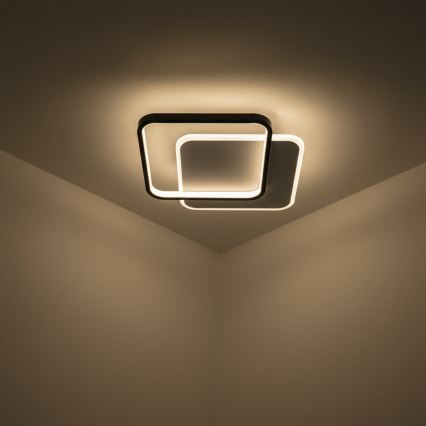 Brilagi - Dimbare LED-plafondlamp FLARE LED/43W/230V 3000-6000K 39,5x45 cm wit/zwart + afstandsbediening