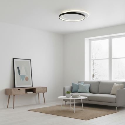 Brilagi - LED dimbare plafondlamp FLARE LED/48W/230V 3000-6000K 39,5x45 cm wit/zwart + afstandsbediening