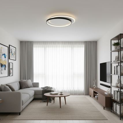 Brilagi - LED dimbare plafondlamp FLARE LED/48W/230V 3000-6000K 39,5x45 cm wit/zwart + afstandsbediening