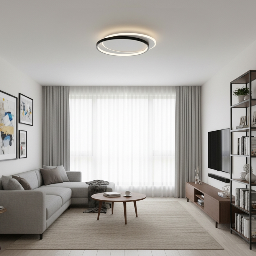 Brilagi - LED dimbare plafondlamp FLARE LED/48W/230V 3000-6000K 39,5x45 cm wit/zwart + afstandsbediening