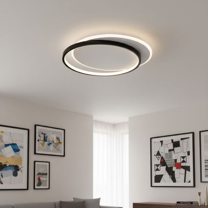 Brilagi - LED dimbare plafondlamp FLARE LED/48W/230V 3000-6000K 39,5x45 cm wit/zwart + afstandsbediening