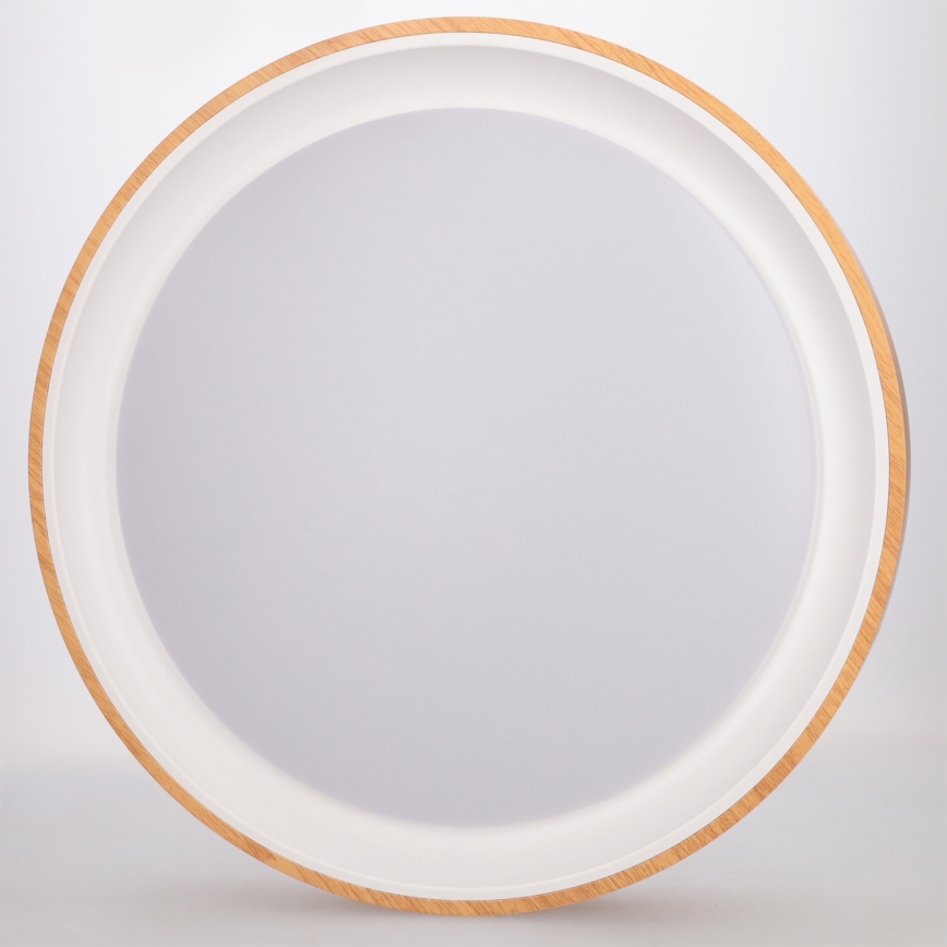 Brilagi - LED-dimbare plafondlamp FLOCO LED/48W/230V Ø 40 cm houtdecor/wit + afstandsbediening