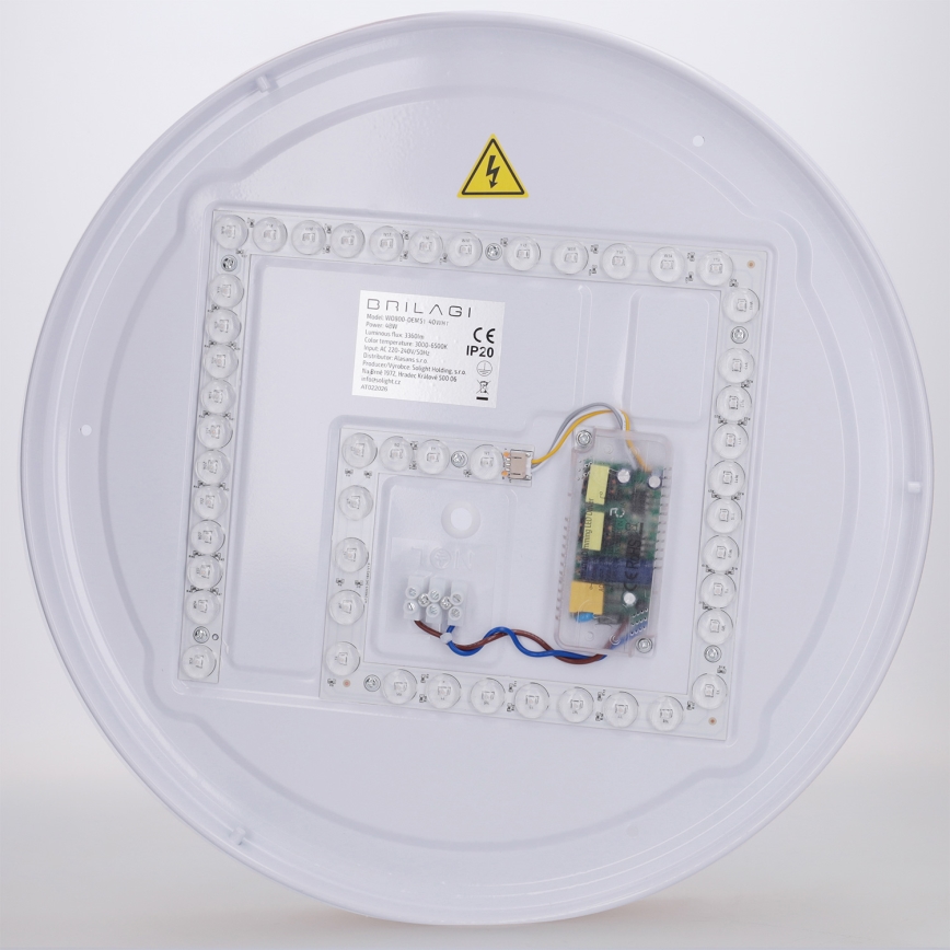 Brilagi - LED-dimbare plafondlamp FLOCO LED/48W/230V Ø 40 cm houtdecor/wit + afstandsbediening