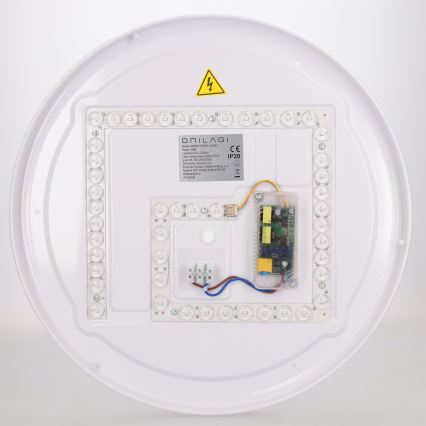 Brilagi - Dimbare LED-plafondlamp FLOCO LED/48W/230V 3000–6500K Ø 40 cm houtdecor/zwart + afstandsbediening