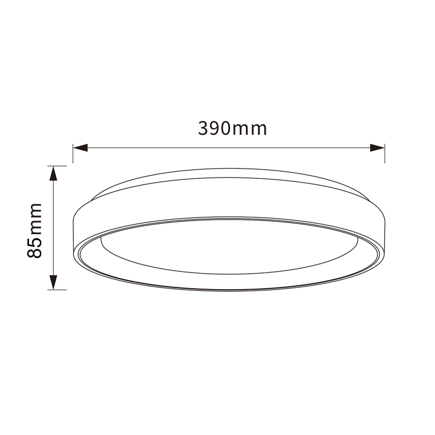Brilagi - Dimbare LED-plafondlamp FLOCO LED/48W/230V 3000–6500K Ø 40 cm houtdecor/zwart + afstandsbediening