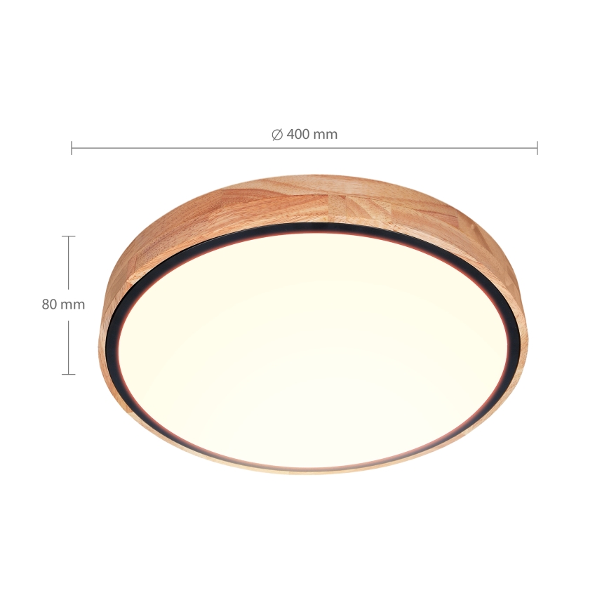 Brilagi - Dimbare LED-plafondlamp GLORIA LED/48W/230V 3000-6500K eiken Ø 40 cm + afstandsbediening