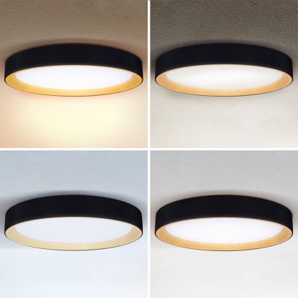 Brilagi - LED dimbare plafondlamp LARIOS LED/72W/230V 3000-6500K zwart Ø 59 cm + afstandsbediening