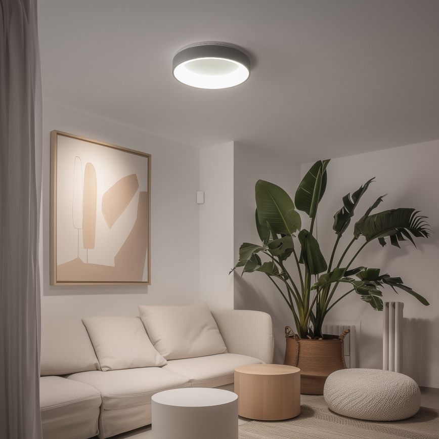 Brilagi - LED dimbare plafondlamp FALCON LED/40W/230V 3000-6500K Ø45 cm grijs + afstandsbediening