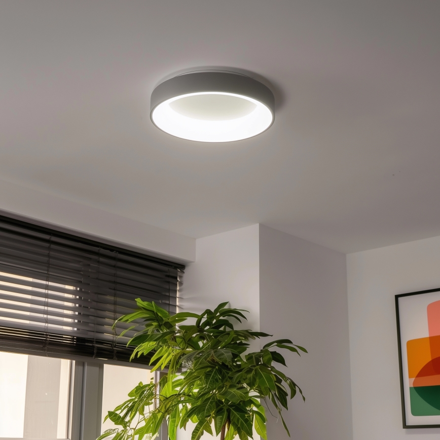 Brilagi - LED dimbare plafondlamp FALCON LED/40W/230V 3000-6500K Ø45 cm grijs + afstandsbediening