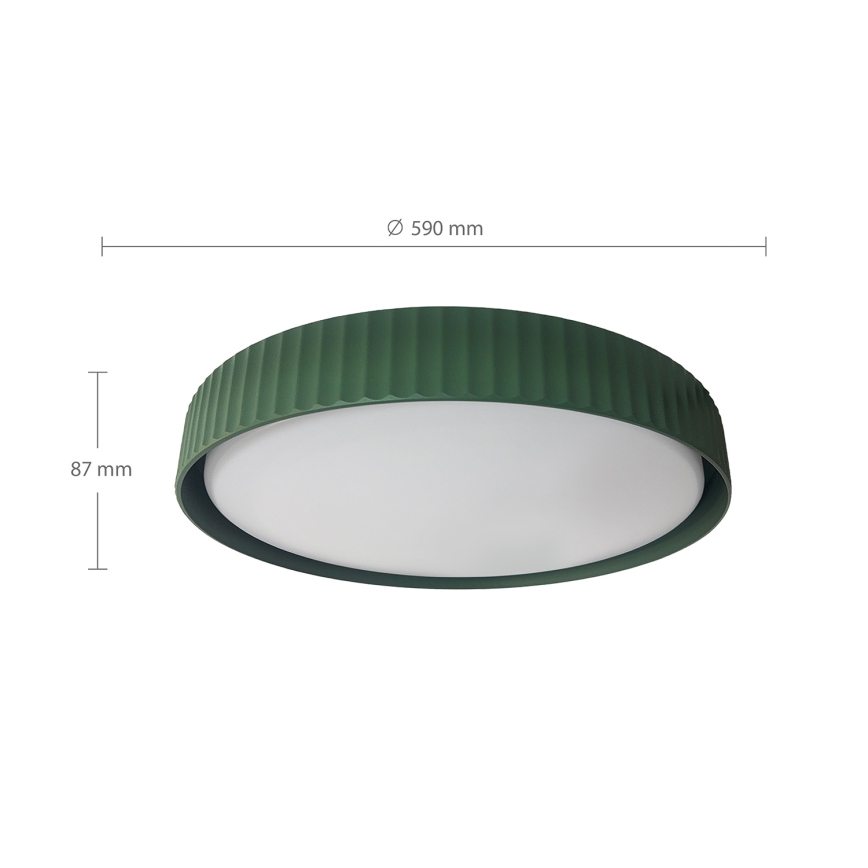 Brilagi - LED dimbare plafondlamp LUCIA LED/60W/230V 3000-6500K Ø 59 cm groen + afstandsbediening