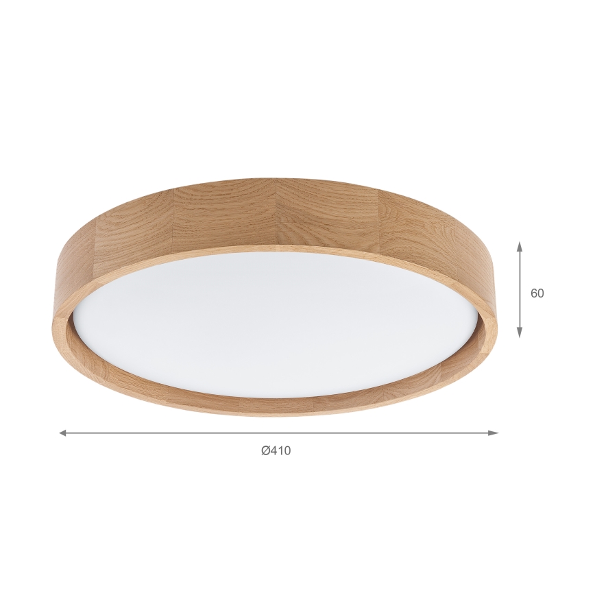 Brilagi - LED dimbare plafondlamp MANAROLA SMART LED/24W/230V 3000-6000K Wi-Fi Tuya Beacon Ø 41 cm eiken + afstandsbediening