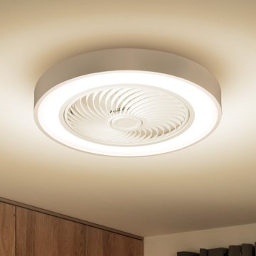 Brilagi - Dimbare LED-plafondlamp met ventilator, 30W, 230V, 3000–6500K, Ø 50 cm, wit + afstandsbediening