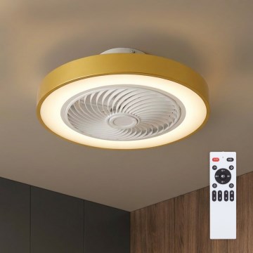 Brilagi - Dimbare LED-plafondlamp met ventilator LED/38W/230V 3000-6500K 3000-6500K Ø 50 cm goudkleurig + afstandsbediening
