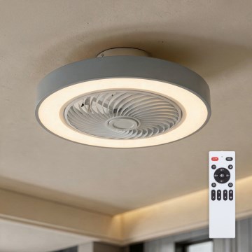 Brilagi - Dimbare LED-plafondlamp met ventilator LED/38W/230V 3000-6500K Ø 50 cm grijs + afstandsbediening