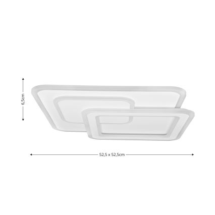 Brilagi - Dimbare LED Plafondlamp MODERN LED/80W/230V 2700-6500K 52,5x52,5 cm + afstandsbediening