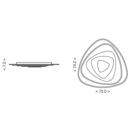 Brilagi - LED dimbare plafondlamp MODERN MAXI LED/140W/230V 3000-6000K 74x75 cm + afstandsbediening