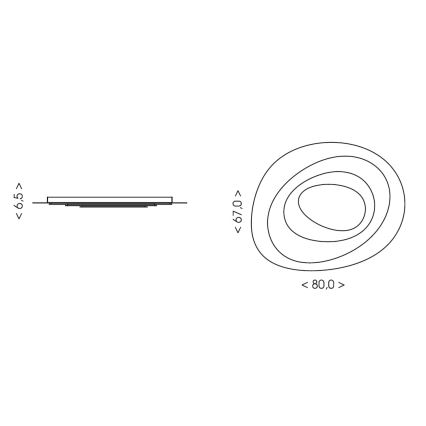 Brilagi - LED-dimbare plafondlamp MODERN MAXI LED/87W/230V 3000-6000K 67x80 cm + afstandsbediening