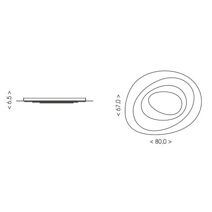 Brilagi - LED-dimbare plafondlamp MODERN MAXI LED/87W/230V 3000-6000K 67x80 cm + afstandsbediening