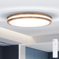 BRILAGI - Dimbare LED-plafondlamp MOLINA LED/60W/230V 3000-6500K eiken Ø58 cm + afstandsbediening