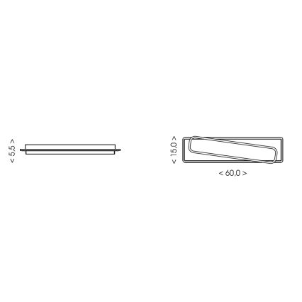 Brilagi - LED dimbare plafondlamp OUTLINE LED/66W/230V 3000-6000K 15x60 cm wit/zwart + afstandsbediening