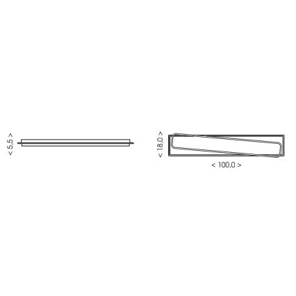 Brilagi - Dimbare LED-plafondlamp OUTLINE LED/90W/230V 3000-6000K 18x100 cm wit/zwart + afstandsbediening