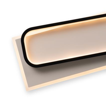 Brilagi - Dimbare LED-plafondlamp OUTLINE LED/90W/230V 3000-6000K 18x100 cm wit/zwart + afstandsbediening