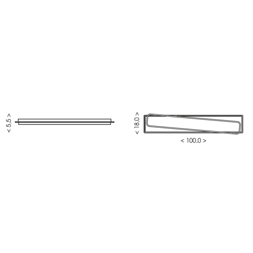 Brilagi - Dimbare LED-plafondlamp OUTLINE LED/90W/230V 3000-6000K 18x100 cm wit/zwart + afstandsbediening