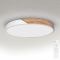 Brilagi - Dimbare LED-plafondlamp PILANA LED/60W/230V 3000-6500K eiken/wit Ø 60 cm + afstandsbediening