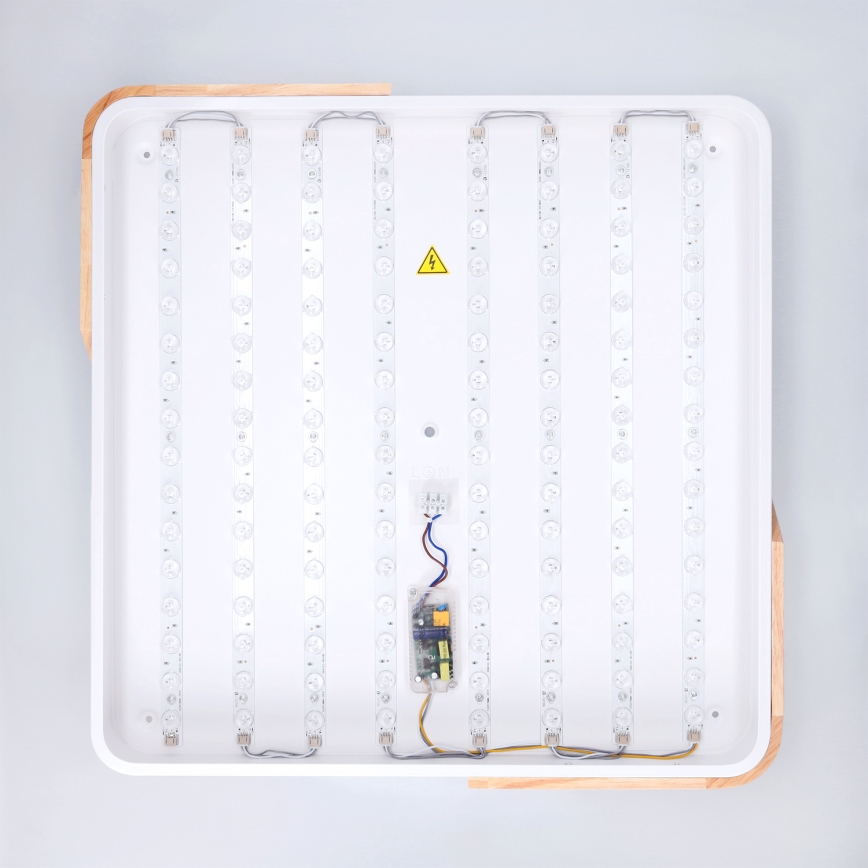 Brilagi - Dimbare LED-plafondlamp PILANA LED/60W/230V 3000-6500K eiken/wit 56x56 cm + afstandsbediening