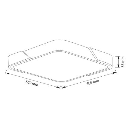 Brilagi - Dimbare LED-plafondlamp PILANA LED/60W/230V 3000-6500K eiken/wit 56x56 cm + afstandsbediening