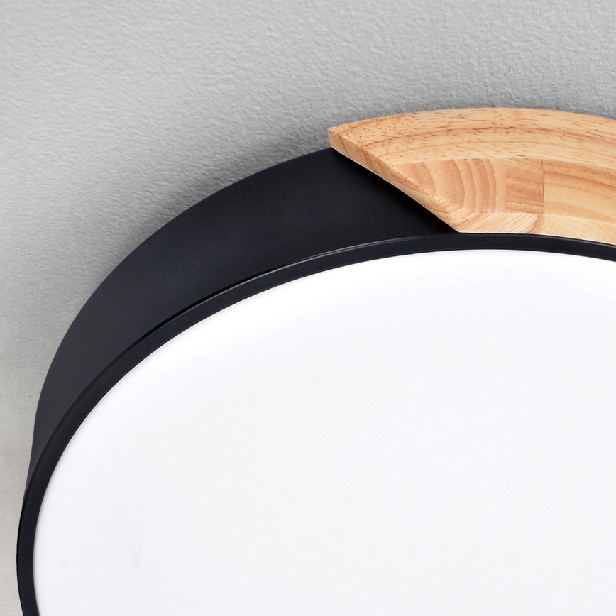 Brilagi - LED dimbare plafondlamp PILANA LED/60W/230V 3000-6500K eik/zwart Ø 58,5 cm + afstandsbediening