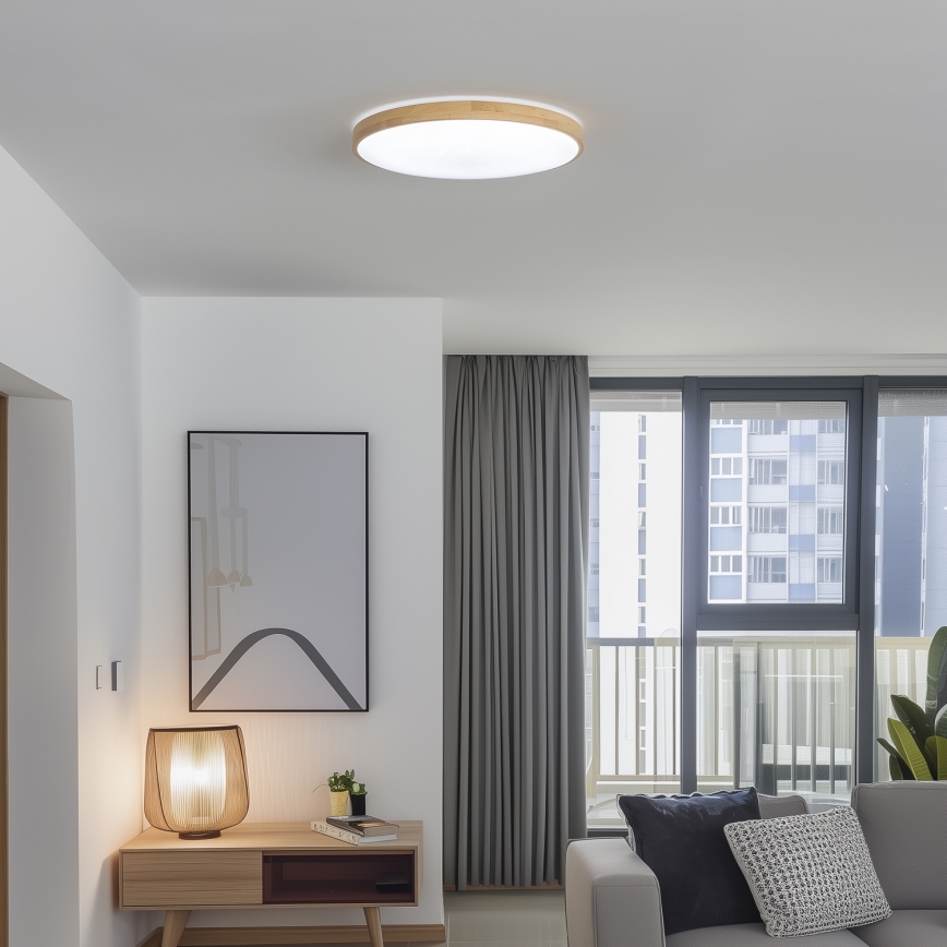 Brilagi - Dimbare LED-plafondlamp PINE LED/60W/230V Ø 52 cm 3000-6500K + afstandsbediening