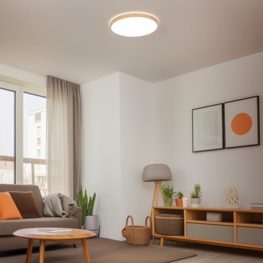 Brilagi - Dimbare LED-plafondlamp PINE LED/60W/230V Ø 52 cm 3000-6500K + afstandsbediening