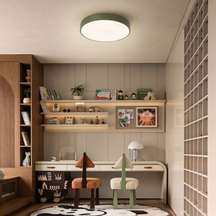 Brilagi - LED dimbare plafondlamp POOL LED/36W/230V 3000-6000K Ø 30 cm groen + afstandsbediening