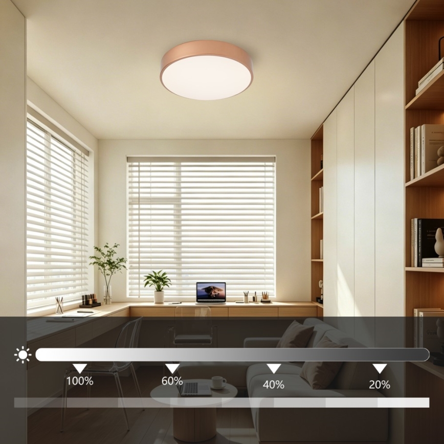 Brilagi - LED-dimbare plafondlamp POOL LED/36W/230V 3000-6000K Ø 30 cm bronskleurig + afstandsbediening