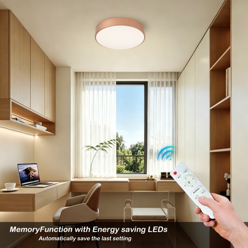 Brilagi - LED-dimbare plafondlamp POOL LED/36W/230V 3000-6000K Ø 30 cm bronskleurig + afstandsbediening
