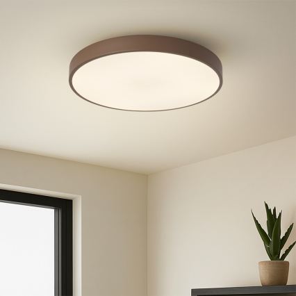 Brilagi - Dimbare LED-plafondlamp POOL 48W/230V 3000-6000K Ø 40 cm bruin + afstandsbediening