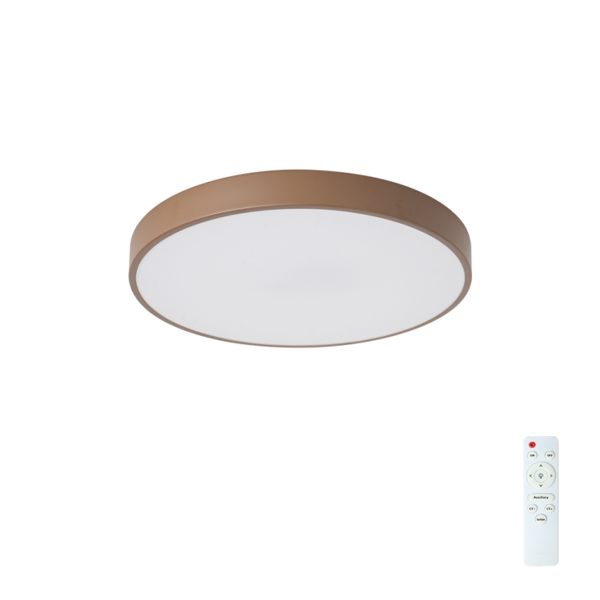 Brilagi - Dimbare LED-plafondlamp POOL 48W/230V 3000-6000K Ø 40 cm bruin + afstandsbediening