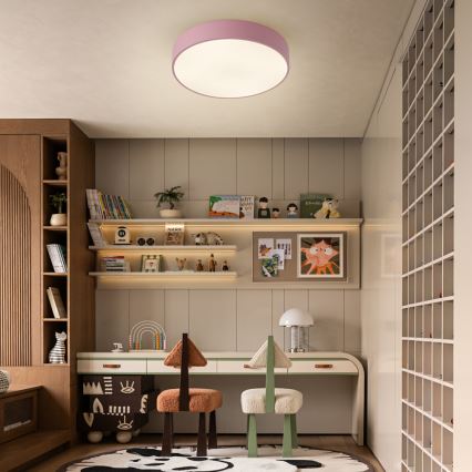 Brilagi - Dimbare LED-plafondlamp POOL LED/48W/230V 3000–6000K Ø 40 cm roze + afstandsbediening