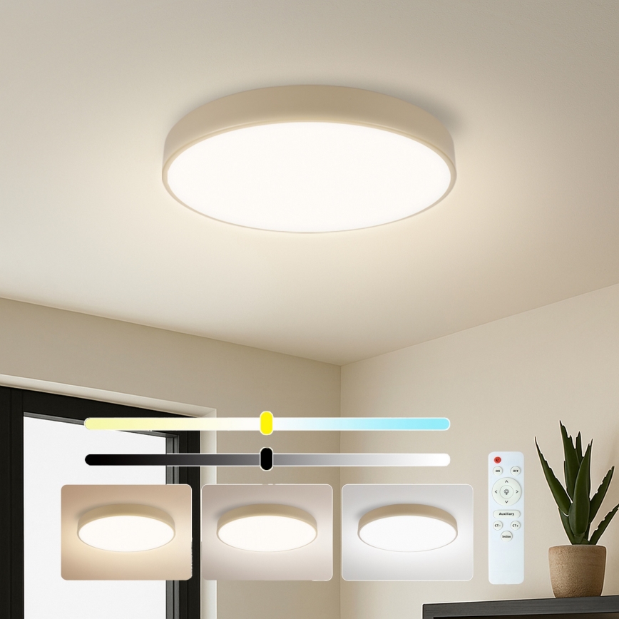 Brilagi - Dimbare LED-plafondlamp POOL LED/48W/230V 3000-6000K pr. 40 cm beige + afstandsbediening