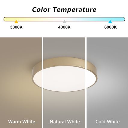 Brilagi - LED dimbare plafondlamp POOL LED/48W/230V 3000-6000K Ø 40 cm goudkleurig + afstandsbediening