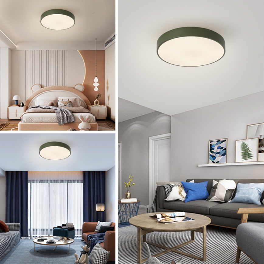 Brilagi - LED-dimbare plafondlamp POOL LED/60W/230V 3000-6000K Ø 50 cm groen + afstandsbediening